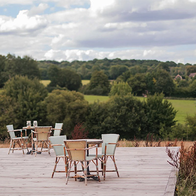 la Planque en Perche avec vue sur les collines du Perche.